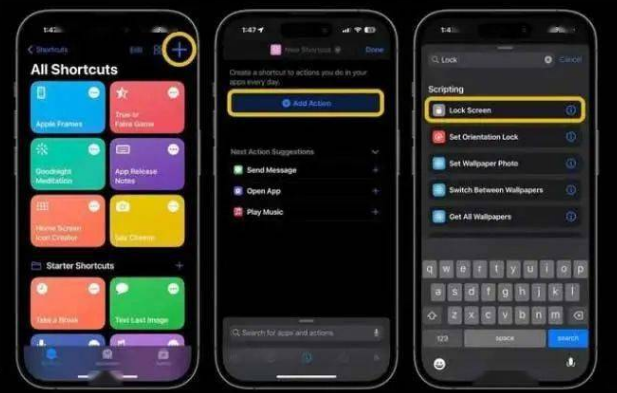 湖北苹果14锁屏维修店分享iPhone14升级iOS16.4后如何创建锁屏快捷方式 